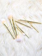 Shein Gold Hexagon Wrap Makeup Brush Set 8pcs