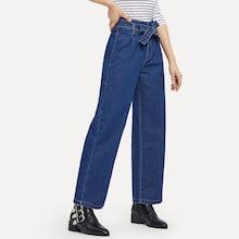 Shein Self Belted Wide Leg Jeans