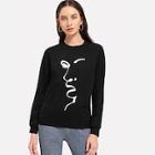Shein Round Neck Figure Print Sweatshirt