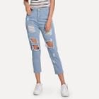 Shein Ripped Solid Jeans