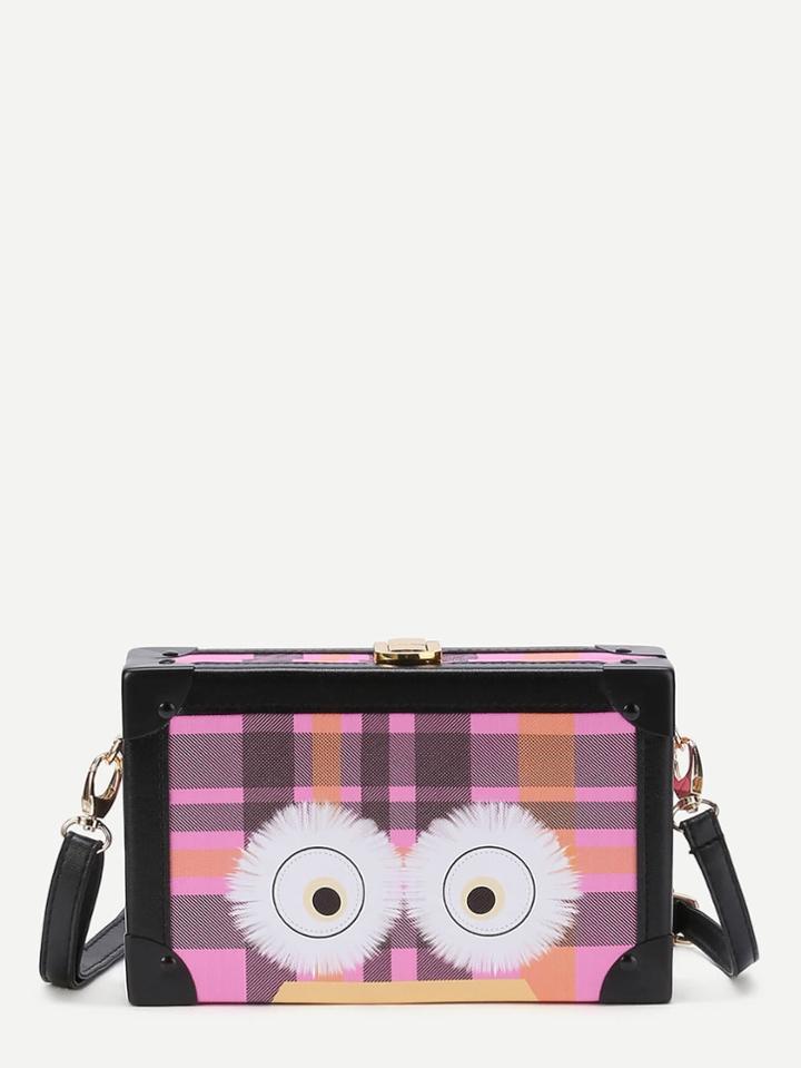 Shein Grid Eye Print Crossbody Bag