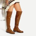 Shein Studded Decorated Thigh High Boots