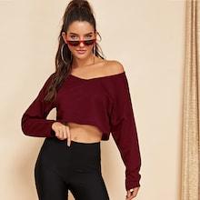 Shein Drop Shoulder Crop Pullover