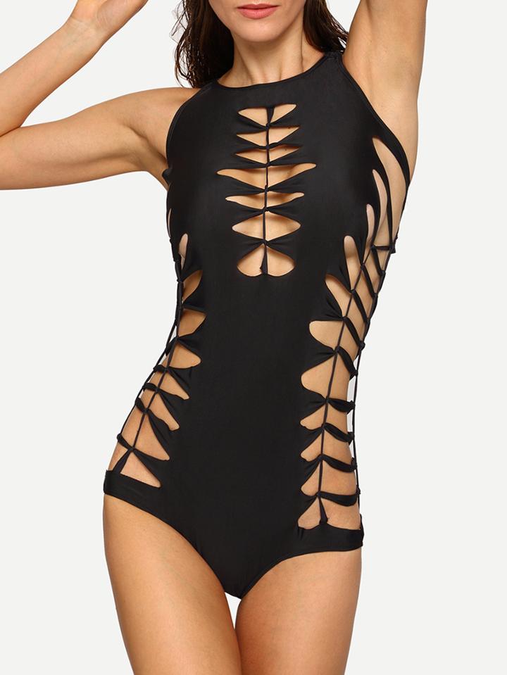 Shein Caged Racerback One-piece Swimwear