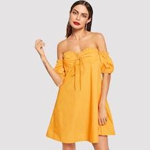 Shein Frilled Off Shoulder Puff Sleeve Dress