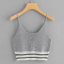 Shein Striped Hem Knit Cami Top