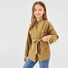 Shein Girls Solid Belted Suede Jacket