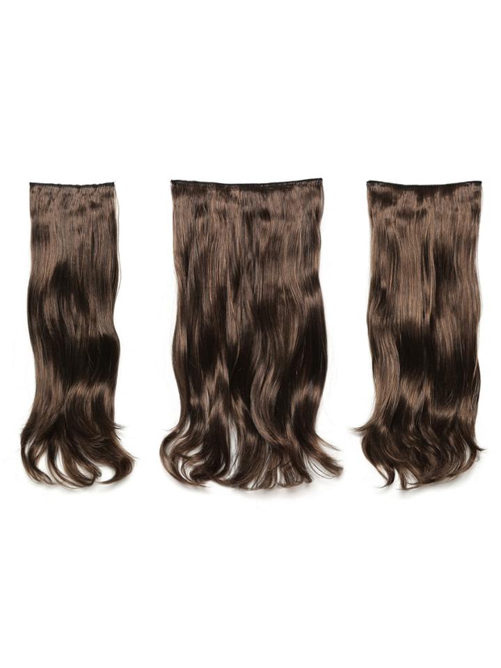 Shein Warm Brunette Clip In Soft Wave Hair Extension 3pcs