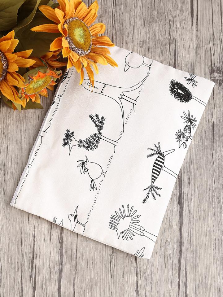 Shein Chicken Print Canvas Clutch Bag
