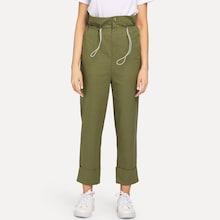 Shein Drawstring Raw Hem Pants