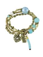 Shein Blue Multilayers Beads Heart Letter Cards Charms Bracelets