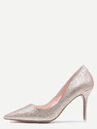 Shein Gold Glitter Pointed Toe Pumps