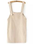 Shein Apricot Strap Buttons Corduroy Dress