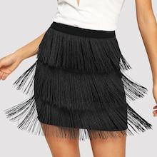 Shein Layered Fringe Bodycon Skirt
