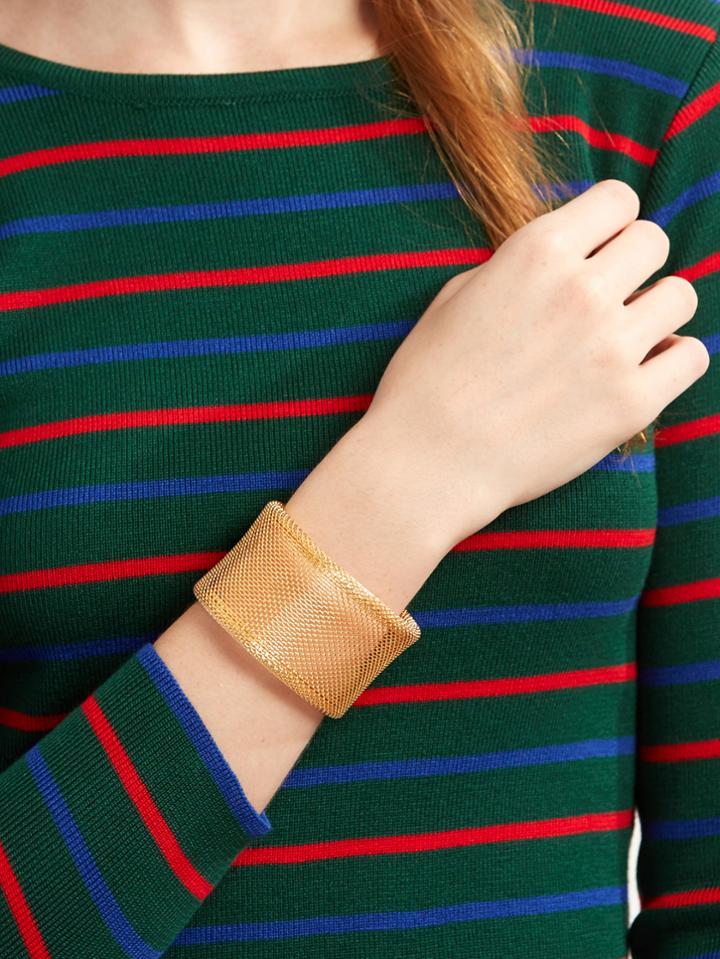 Shein Gold Plated Wide Mesh Wrap Bangle