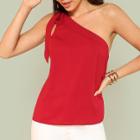 Shein One Shoulder Tied Solid Top