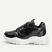 Shein Sequin Decor Lace-up Chunky Sneakers