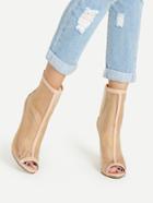 Shein Clear Design Zipper Back Stiletto Heels
