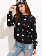 Shein Media Player Button Print Sweatshirt