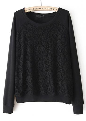 Rosewe New Arriving Long Sleeve Printed Black Sweats For Work