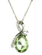 Shein Green Drop Gemstone Gold Diamond Necklace