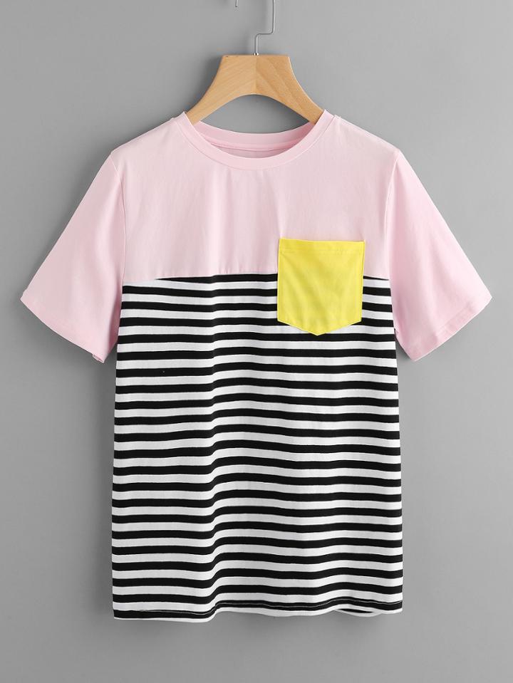 Shein Mixed Cut And Sew T-shirt
