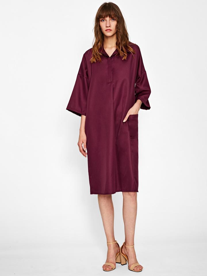 Shein Symmetry Pocket Side Drop Shoulder Cocoon Dress