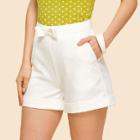 Shein Bow Front Cuffed Tailored Shorts
