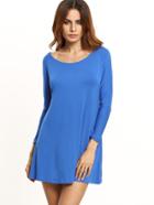 Shein Blue Long Sleeve Tee Dress