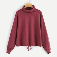 Shein Drop Shoulder High Neck Sweatshirt