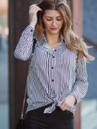 Shein Contrast Vertical Striped Shirt