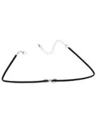 Shein Silver Charm Beaded Black String Choker