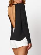 Shein Split Side Cut Out Backless Blouse