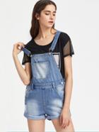 Shein Ripped Turn Up Denim Short Dungaree