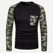 Shein Men Contrast Camo Raglan Sleeve Sweatshirt