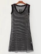 Shein Sleeveless Mesh Knee Length Dress