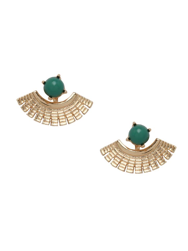 Shein Faux Stone Fan Ear Jackets - Green