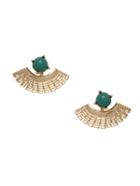 Shein Faux Stone Fan Ear Jackets - Green