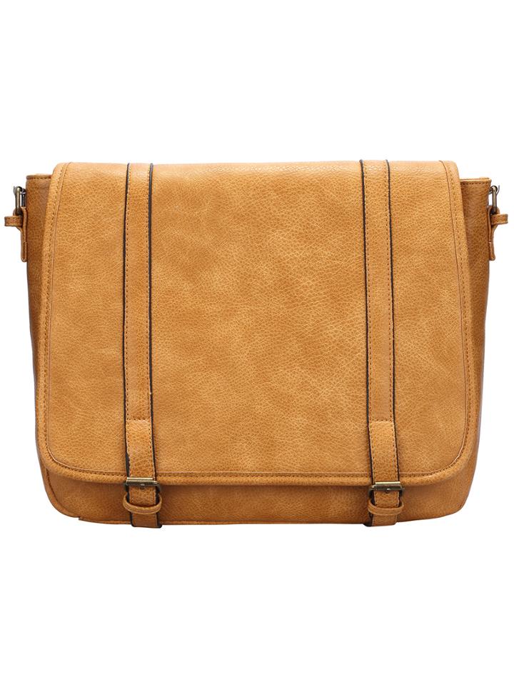 Shein Yellow Magnetic Flap Over Satchel Bag