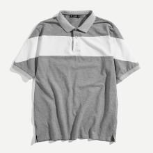 Shein Men Cut And Sew Polo Shirt