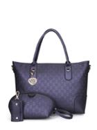 Shein Textured Grab Bag With Heart Charm 3pcs