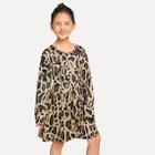 Shein Girls Leopard Print Ruffle Dress