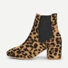 Shein Elastic Leopard Ankle Boots