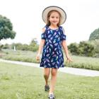 Shein Girls Feather Print Knot Dress