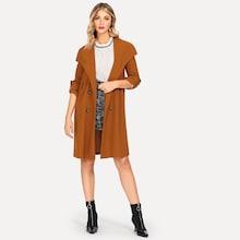 Shein Waterfall Collar Roll Tab Sleeve Coat