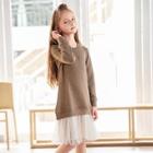Shein Toddler Girls Contrast Mesh 2 In 1 Sweater Dress