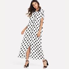 Shein Polka Dot Button Front Dress