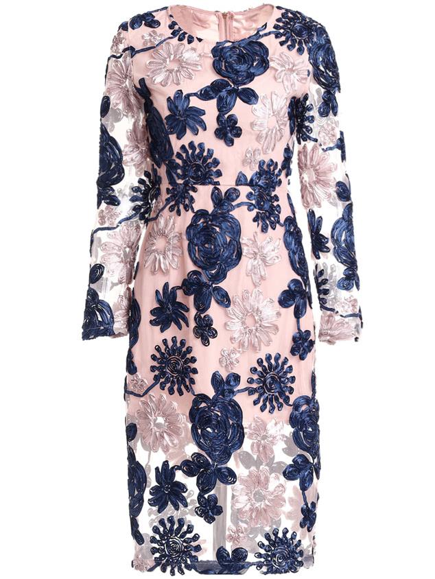 Shein Disc Flowers Sheath Dress
