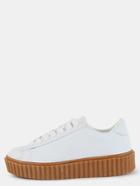 Shein Platform Sole Faux Suede Sneakers White