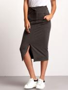 Shein Grey Drawstring Waist Split Skirt